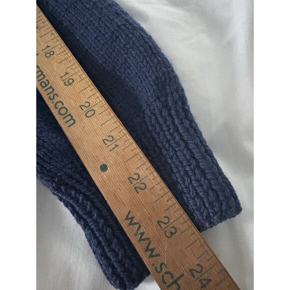 Vintage Mark Shale Sweater Size Medium Blue Wool Turtleneck Hand Knitted Tulips - Picture 10 of 11